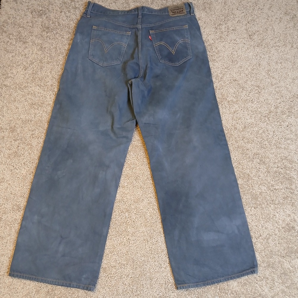 Levis High Waisted Straight Leg Jeans Blue Faded Wash Size 32 Vintage Style - Picture 8 of 13